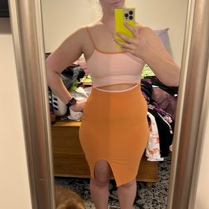 Pink & orange dress